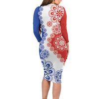 Paraguay Nanduti Traditional Lace Stylized Long Sleeve Bodycon Dress