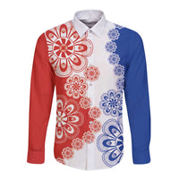 Paraguay Nanduti Traditional Lace Stylized Long Sleeve Button Shirt