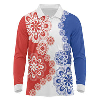 Paraguay Nanduti Traditional Lace Stylized Long Sleeve Polo Shirt