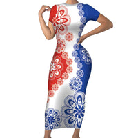 Paraguay Nanduti Traditional Lace Stylized Short Sleeve Bodycon Dress