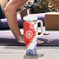 Paraguay Nanduti Traditional Lace Stylized Tumbler With Handle