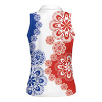 Paraguay Nanduti Traditional Lace Stylized Women Sleeveless Polo Shirt