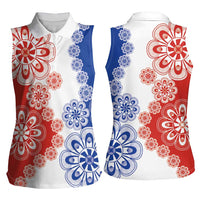 Paraguay Nanduti Traditional Lace Stylized Women Sleeveless Polo Shirt