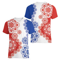 Paraguay Nanduti Traditional Lace Stylized Women V-Neck T-Shirt