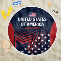 Personalized USA 2025 Archery Beach Blanket Aim Shoot Win