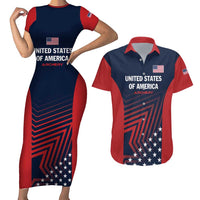 Personalized USA 2025 Archery Couples Matching Short Sleeve Bodycon Dress and Hawaiian Shirt Aim Shoot Win