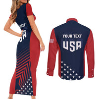 Personalized USA 2025 Archery Couples Matching Short Sleeve Bodycon Dress and Long Sleeve Button Shirt Aim Shoot Win