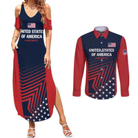 Personalized USA 2025 Archery Couples Matching Summer Maxi Dress and Long Sleeve Button Shirt Aim Shoot Win