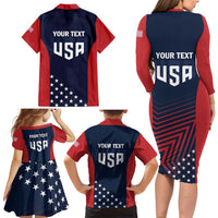 Personalized USA 2025 Archery Family Matching Long Sleeve Bodycon Dress and Hawaiian Shirt Aim Shoot Win