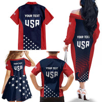Personalized USA 2025 Archery Family Matching Off The Shoulder Long Sleeve Dress and Hawaiian Shirt Aim Shoot Win