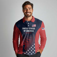 Personalized USA 2025 Archery Long Sleeve Polo Shirt Aim Shoot Win
