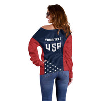 Personalized USA 2025 Archery Off Shoulder Sweater Aim Shoot Win
