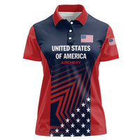 Personalized USA 2025 Archery Women Polo Shirt Aim Shoot Win