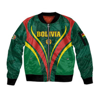 Custom Football 2026 Bolivia Sleeve Zip Bomber Jacket La Verde Come On
