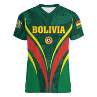 Custom Football 2026 Bolivia Women V-Neck T-Shirt La Verde Come On