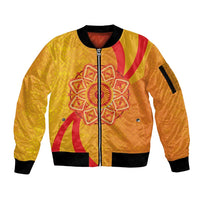 Inti Raymi Sleeve Zip Bomber Jacket Inca Empire Spirit