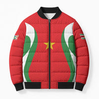 Custom Football 2026 Suriname Red Bomber Puffer Jacket Sranankondre Fubal Pluga