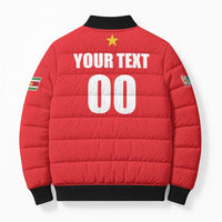Custom Football 2026 Suriname Red Bomber Puffer Jacket Sranankondre Fubal Pluga