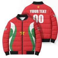 Custom Football 2026 Suriname Red Bomber Puffer Jacket Sranankondre Fubal Pluga