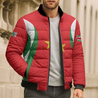 Custom Football 2026 Suriname Red Bomber Puffer Jacket Sranankondre Fubal Pluga