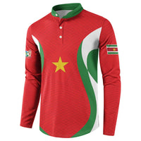 Custom Football 2026 Suriname Red Button Sweatshirt Sranankondre Fubal Pluga