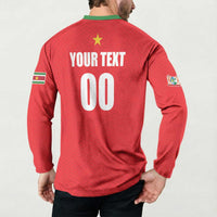 Custom Football 2026 Suriname Red Button Sweatshirt Sranankondre Fubal Pluga
