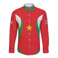 Custom Football 2026 Suriname Red Long Sleeve Button Shirt Sranankondre Fubal Pluga