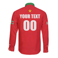 Custom Football 2026 Suriname Red Long Sleeve Button Shirt Sranankondre Fubal Pluga
