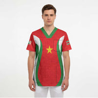 Custom Football 2026 Suriname Red Scrub Top Sranankondre Fubal Pluga