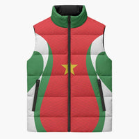Custom Football 2026 Suriname Red Sleeveless Puffer Jacket Sranankondre Fubal Pluga