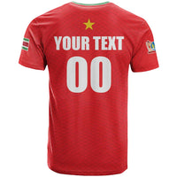 Custom Football 2026 Suriname Red T Shirt Sranankondre Fubal Pluga