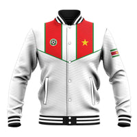 Custom Football 2026 Suriname White Baseball Jacket Natio Together We Rise