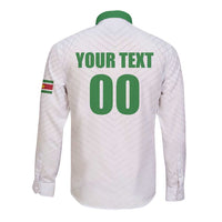 Custom Football 2026 Suriname White Long Sleeve Button Shirt Natio Together We Rise