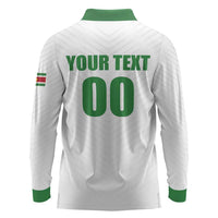 Custom Football 2026 Suriname White Long Sleeve Polo Shirt Natio Together We Rise