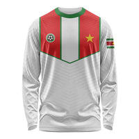 Custom Football 2026 Suriname White Long Sleeve Shirt Natio Together We Rise