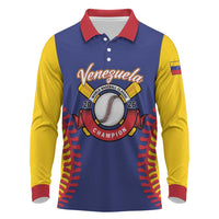 Custom Baseball 2026 Venezuela World Champion Long Sleeve Polo Shirt Arepa Power Make History