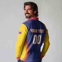 Custom Baseball 2026 Venezuela World Champion Long Sleeve Polo Shirt Arepa Power Make History