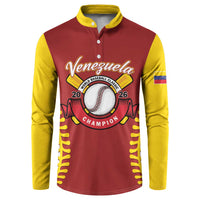 Custom Baseball 2026 Venezuela World Champion Button Sweatshirt Chamo Arepa Power
