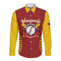Custom Baseball 2026 Venezuela World Champion Long Sleeve Button Shirt Chamo Arepa Power