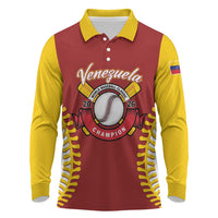Custom Baseball 2026 Venezuela World Champion Long Sleeve Polo Shirt Chamo Arepa Power