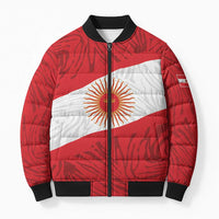 Personalized Peru Inti Bomber Puffer Jacket 1822 Flag Stylized