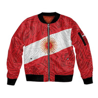Personalized Peru Inti Sleeve Zip Bomber Jacket 1822 Flag Stylized