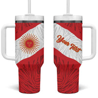 Personalized Peru Inti Tumbler With Handle 1822 Flag Stylized