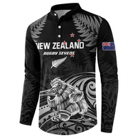 Custom New Zealand 2024 Rugby Button Sweatshirt Silver Fern Aotearoa Kiwi - Wonder Print Shop