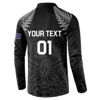 Custom New Zealand 2024 Rugby Button Sweatshirt Silver Fern Aotearoa Kiwi - Wonder Print Shop