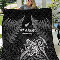 New Zealand 2024 Rugby Quilt Silver Fern Aotearoa Kiwi - Wonder Print Shop