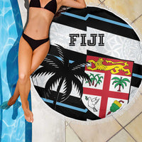 Fiji 2024 Rugby Beach Blanket Fijian Tapa Pattern - Wonder Print Shop