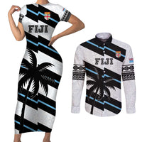 Custom Fiji 2024 Rugby Couples Matching Short Sleeve Bodycon Dress and Long Sleeve Button Shirt Fijian Tapa Pattern - Wonder Print Shop