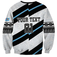 Custom Fiji 2024 Rugby Sweatshirt Fijian Tapa Pattern - Wonder Print Shop