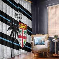 Fiji 2024 Rugby Window Curtain Fijian Tapa Pattern - Wonder Print Shop